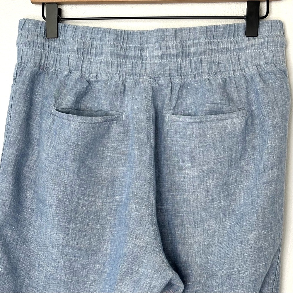 Athleta Women's Blue 100% Linen Cabo Jogger Pants Size 8 Athleisure Tapered - Picture 7 of 13